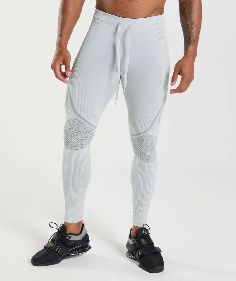 Men\'s Gymshark 315 Seamless Leggings Light Grey | NZ 1HMYKJ